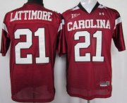 Wholesale Cheap South Carolina Gamecocks #21 Marcus Lattimore Red Jersey