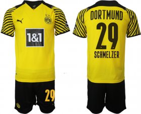 Wholesale Cheap Men 2021-2022 Club Borussia Dortmund home 29 yellow Soccer Jersey