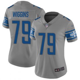 Wholesale Cheap Nike Lions #79 Kenny Wiggins Gray Women\'s Stitched NFL Limited Inverted Legend Jersey