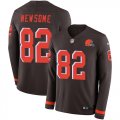 Wholesale Cheap Nike Browns #82 Ozzie Newsome Brown Team Color Men's Stitched NFL Limited Therma Long Sleeve Jersey