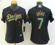Wholesale Cheap Women's los angeles dodgers #7 julio urias black green mexico 2020 world series stitched mlb jersey