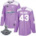 Wholesale Cheap Adidas Capitals #43 Tom Wilson Purple Authentic Fights Cancer Stanley Cup Final Champions Stitched NHL Jersey