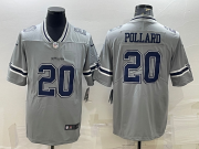 Wholesale Cheap Men's Dallas Cowboys #20 Tony Pollard Gray Vapor Untouchable Limited Stitched Jersey