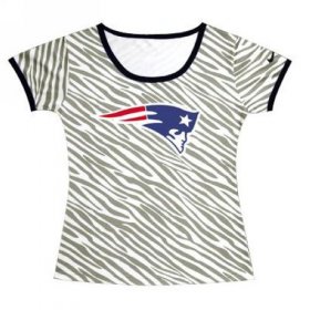 Wholesale Cheap Women\'s New England Patriots Sideline Legend Authentic Logo Zebra Stripes T-Shirt