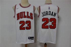 Wholesale Cheap Men\'s Chicago Bulls #23 Michael Jordan White Nike 75th Anniversary Diamond 2021 Stitched Jersey