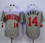 Wholesale Cheap Mitchell And Ness 1987 Twins #14 Kent Hrbek Grey Throwback Stitched MLB Jersey
