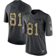 Wholesale Cheap Nike 49ers #81 Terrell Owens Black Men's Stitched NFL Limited 2016 Salute to Service Jersey