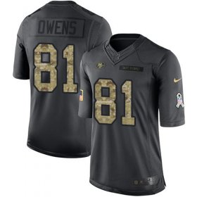 Wholesale Cheap Nike 49ers #81 Terrell Owens Black Men\'s Stitched NFL Limited 2016 Salute to Service Jersey