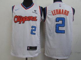 Wholesale Cheap Clippers 2 Kawhi Leonard White City Edition Nike Swingman Jerseys