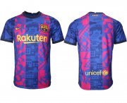 Wholesale Cheap Men 2021-2022 Club Barcelona blue training suit aaa version blank Soccer Jersey