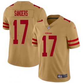 Wholesale Cheap Nike 49ers #17 Emmanuel Sanders Gold Men\'s Stitched NFL Limited Inverted Legend Jersey