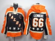 Wholesale Cheap Penguins #66 Mario Lemieux Black All-Star Sawyer Hooded Sweatshirt Stitched NHL Jersey
