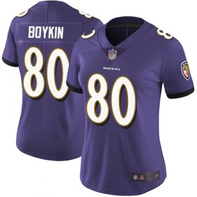 Wholesale Cheap Nike Ravens #80 Miles Boykin Purple Team Color Women\'s Stitched NFL Vapor Untouchable Limited Jersey