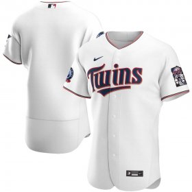 Wholesale Cheap Minnesota Twins Men\'s Nike White Home 2020 60th Season Authentic Team MLB Jersey