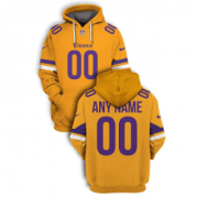 Wholesale Cheap Men's Minnesota Vikings Active Player Yellow Custom 2021 Color Rush Pullover Hoodie