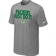 Wholesale Cheap Nike Green Bay Packers Just Do It Grey T-Shirt