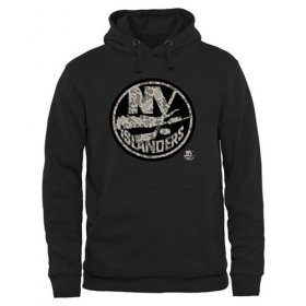 Wholesale Cheap Men\'s New York Islanders Black Rink Warrior Pullover Hoodie