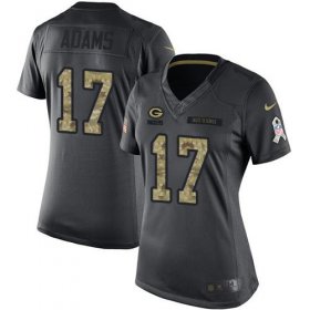 Wholesale Cheap Nike Packers #17 Davante Adams Black Women\'s Stitched NFL Limited 2016 Salute to Service Jersey