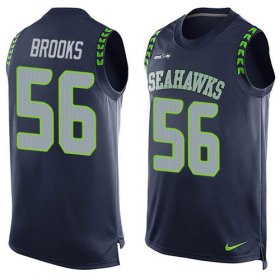 Wholesale Cheap Nike Seahawks #56 Jordyn Brooks Steel Blue Team Color Men\'s Stitched NFL Limited Tank Top Jersey