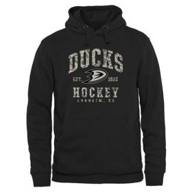Wholesale Cheap Men\'s Anaheim Ducks Black Camo Stack Pullover Hoodie