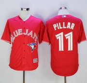 Wholesale Cheap Blue Jays #11 Kevin Pillar Red New Cool Base 40th Anniversary Stitched MLB Jersey