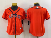Wholesale Cheap Women's Houston Astros Blank Orange With Patch Stitched MLB Cool Base Nike Jersey