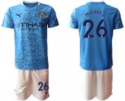 Wholesale Cheap Men 2020-2021 club Manchester City home 26 blue Soccer Jerseys