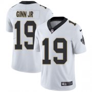 Wholesale Cheap Nike Saints #19 Ted Ginn Jr White Men's Stitched NFL Vapor Untouchable Limited Jersey