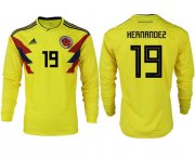 Wholesale Cheap Colombia #19 Hernandez Home Long Sleeves Soccer Country Jersey