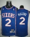 Wholesale Cheap Philadelphia 76ers #2 Moses Malone Blue Swingman Throwback Jersey