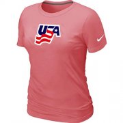 Wholesale Cheap Women's Nike USA Graphic Legend Performance Collection Locker Room T-Shirt Pink