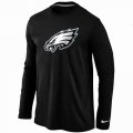 Wholesale Cheap Nike Philadelphia Eagles Logo Long Sleeve T-Shirt Black