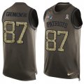 Wholesale Cheap Nike Patriots #87 Rob Gronkowski Green Men's Stitched NFL Limited Salute To Service Tank Top Jersey