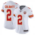 Wholesale Cheap Nike Chiefs #2 Dustin Colquitt White Women's Stitched NFL Vapor Untouchable Limited Jersey
