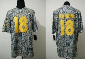 Wholesale Cheap Nike Broncos #18 Peyton Manning Dollar Fashion Men\'s Stitched NFL Elite Jersey