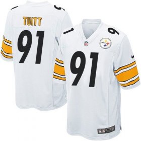 Wholesale Cheap Nike Steelers #91 Stephon Tuitt White Youth Stitched NFL Elite Jersey