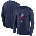 Wholesale Cheap Men's Atlanta Braves Nike Navy Authentic Collection Legend Performance Long Sleeve T-Shirt