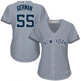 Wholesale Cheap Yankees #55 Domingo German Grey Road Women\'s Stitched MLB Jersey