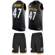 Wholesale Cheap Nike Steelers #47 Mel Blount Black Team Color Men's Stitched NFL Limited Tank Top Suit Jersey