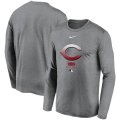 Wholesale Cheap Men's Cincinnati Reds Nike Charcoal Authentic Collection Legend Performance Long Sleeve T-Shirt