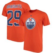 Wholesale Cheap Edmonton Oilers #29 Leon Draisaitl Reebok Third Name & Number T-Shirt Orange