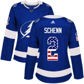 Cheap Adidas Lightning #2 Luke Schenn Blue Home Authentic USA Flag Women\'s Stitched NHL Jersey