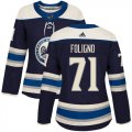 Wholesale Cheap Adidas Blue Jackets #71 Nick Foligno Navy Alternate Authentic Women's Stitched NHL Jersey
