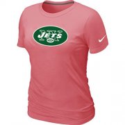 Wholesale Cheap Women's Nike New York Jets Pink Logo T-Shirt