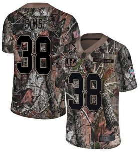 Wholesale Cheap Nike Bengals #38 LeShaun Sims Camo Men\'s Stitched NFL Limited Rush Realtree Jersey