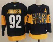 Wholesale Cheap Men's Nashville Predators #92 Ryan Johansen Black 2022 Stadium Series adidas Stitched NHL Jersey