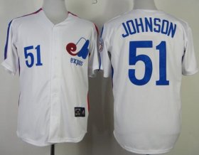Wholesale Cheap Mitchell And Ness Expos #51 Randy Johnson White Throwback Stitched MLB Jersey