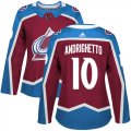 Wholesale Cheap Adidas Avalanche #10 Sven Andrighetto Burgundy Home Authentic Women's Stitched NHL Jersey