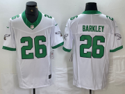 Cheap Men's Philadelphia Eagles #26 Saquon Barkley White 2023 F.U.S.E. Vapor Untouchable Throwback Football Stitched Jersey