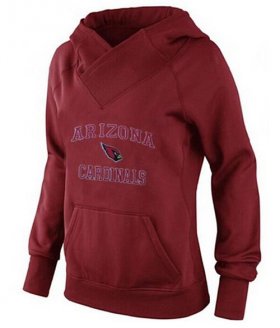 Wholesale Cheap Women\'s Arizona Cardinals Heart & Soul Pullover Hoodie Red-1